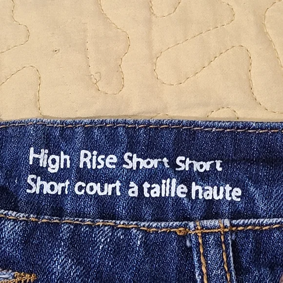 Mossimo Denim American Flag patriotic disstressed jean shorts size 10 - Picture 4 of 8